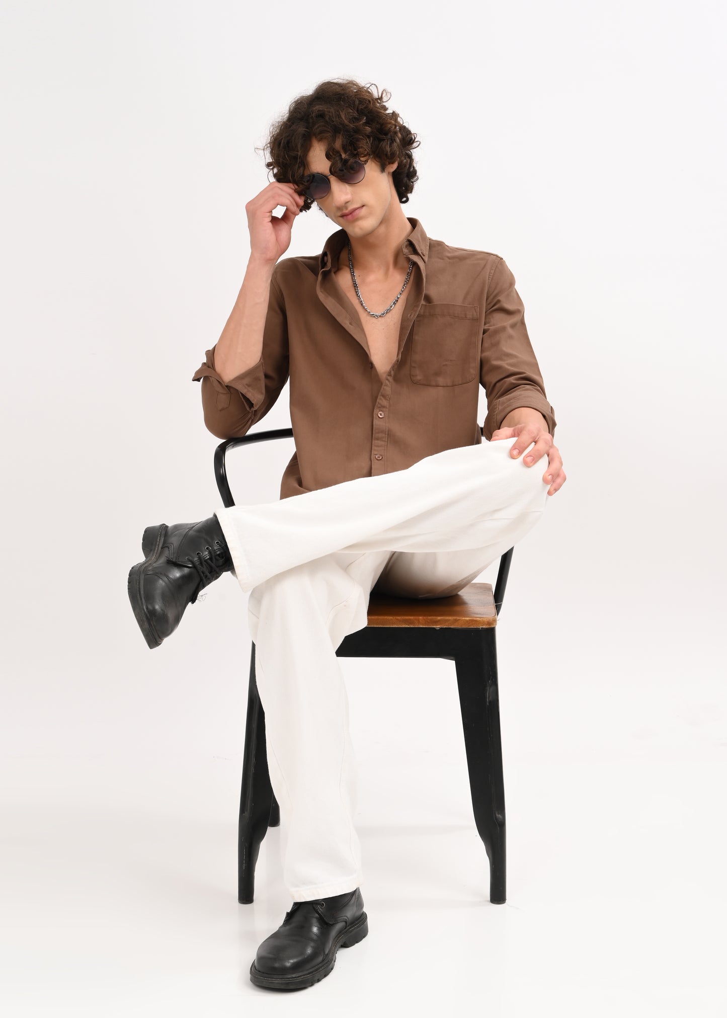 Everyday Essential Solid Shirt Brown