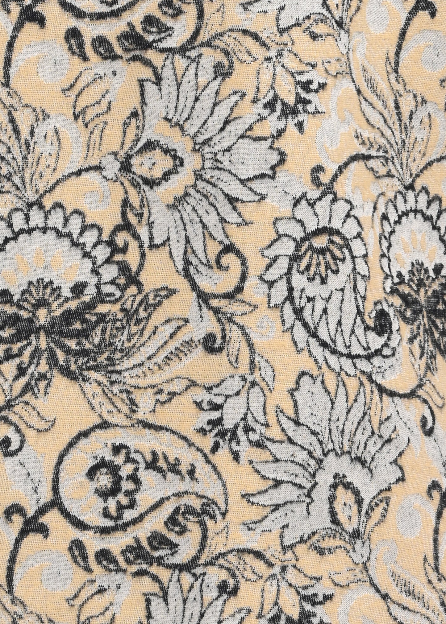 Floral Printed Self-Jacquard Shirt Cream