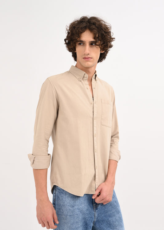 Everyday Essential Solid Shirt Beige