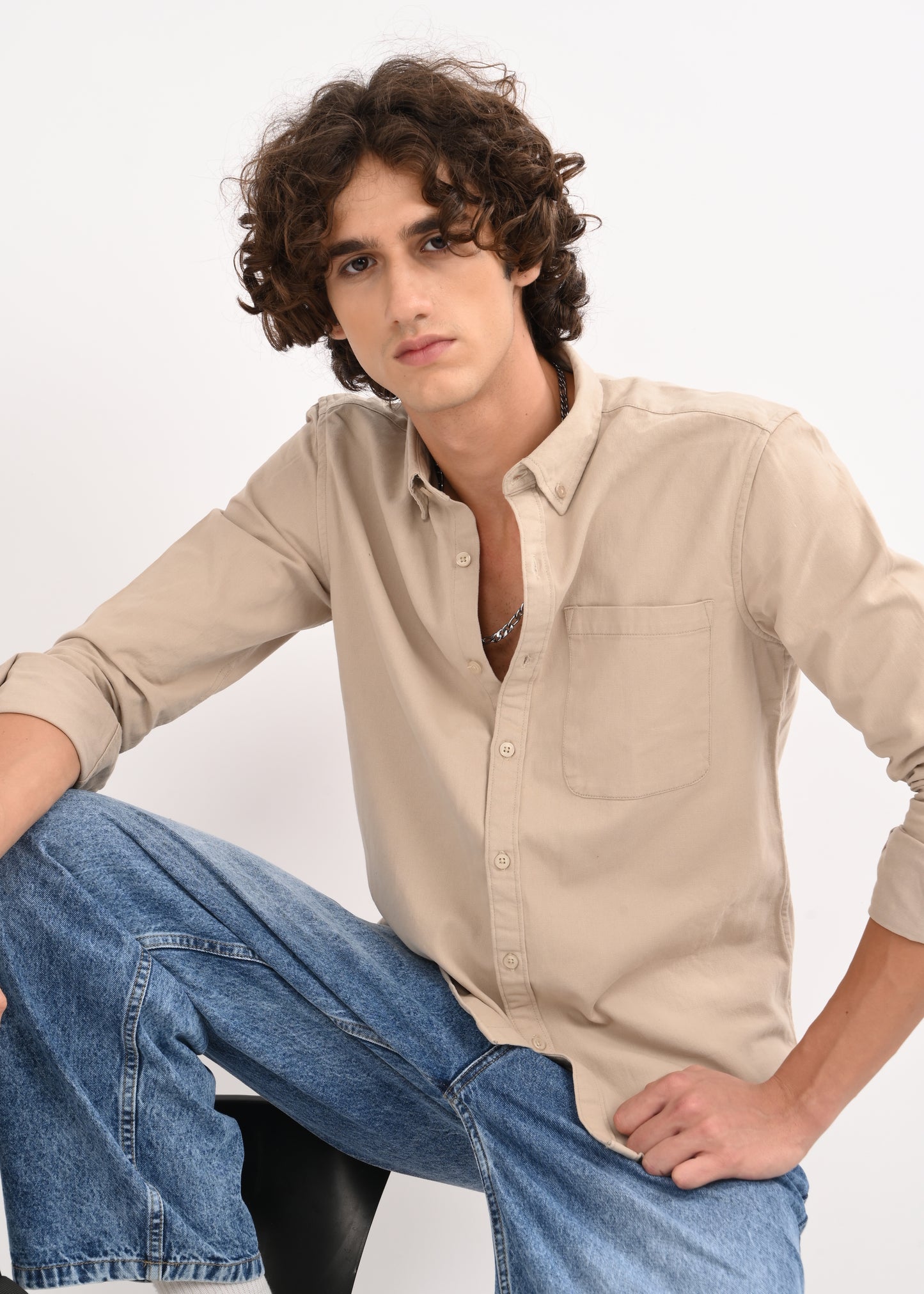 Everyday Essential Solid Shirt Beige