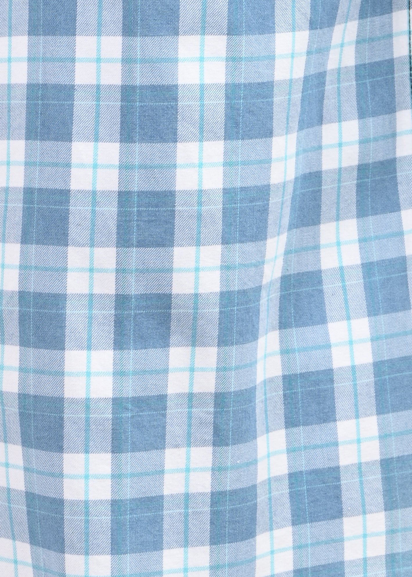 Indigo-Dyed 100% Cotton Check Shirt Dk Blue