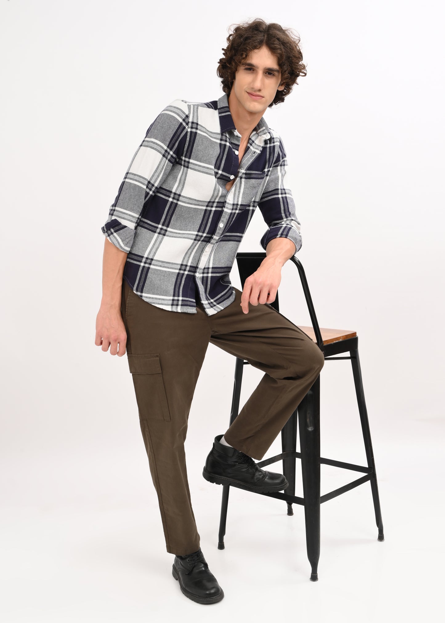Classic Checked Shirt Navy