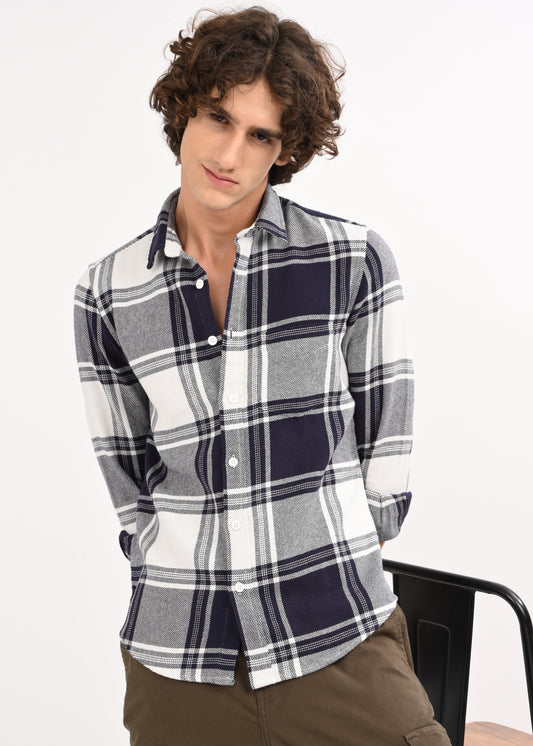 Classic Checked Shirt Navy