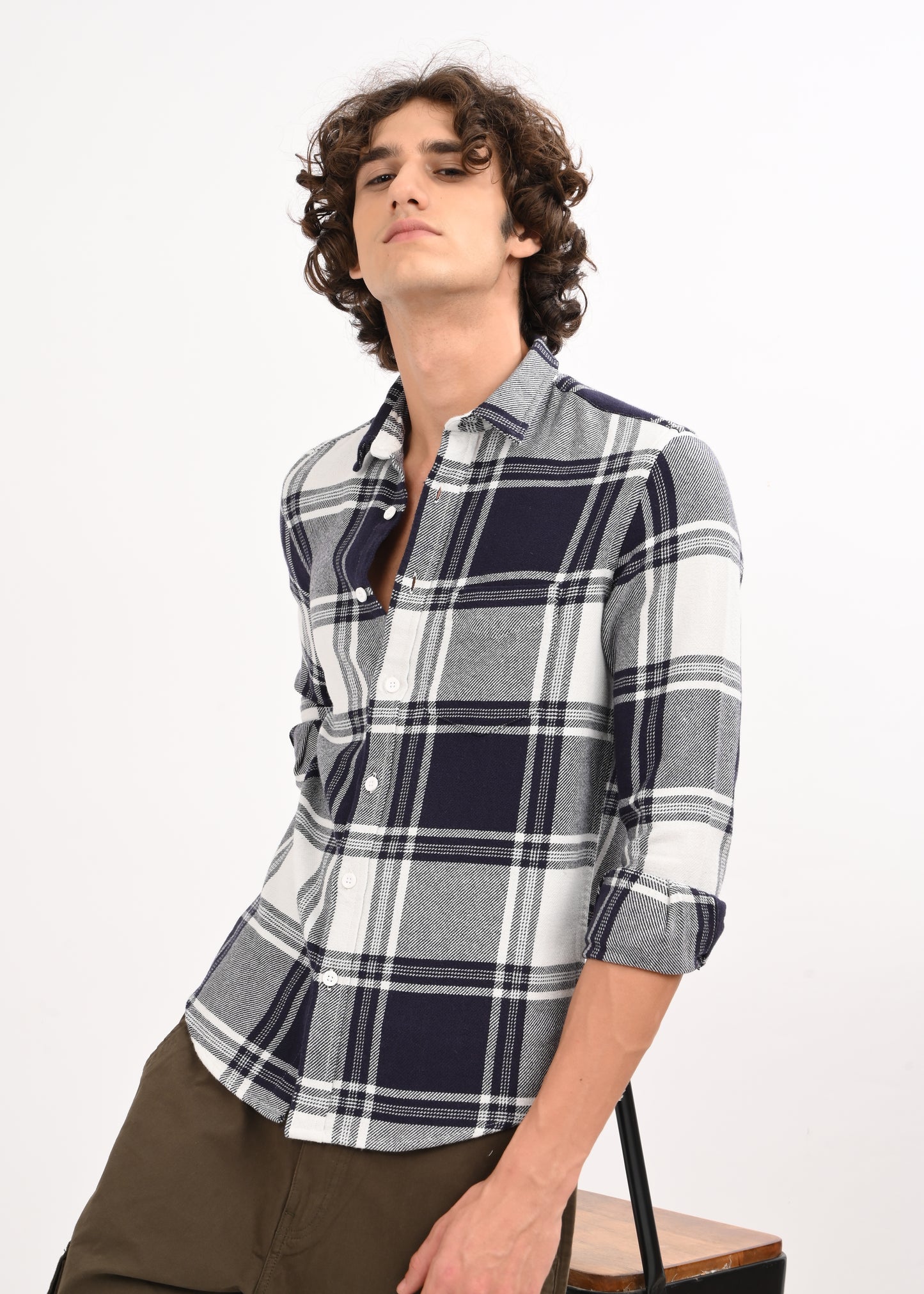 Classic Checked Shirt Navy