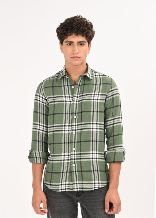 Classic Bold Check Shirt Green