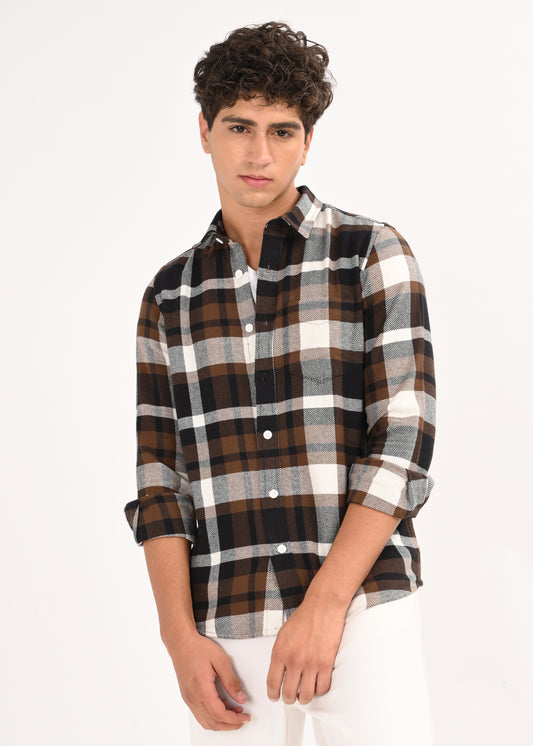 Classic Checked Shirt Brown