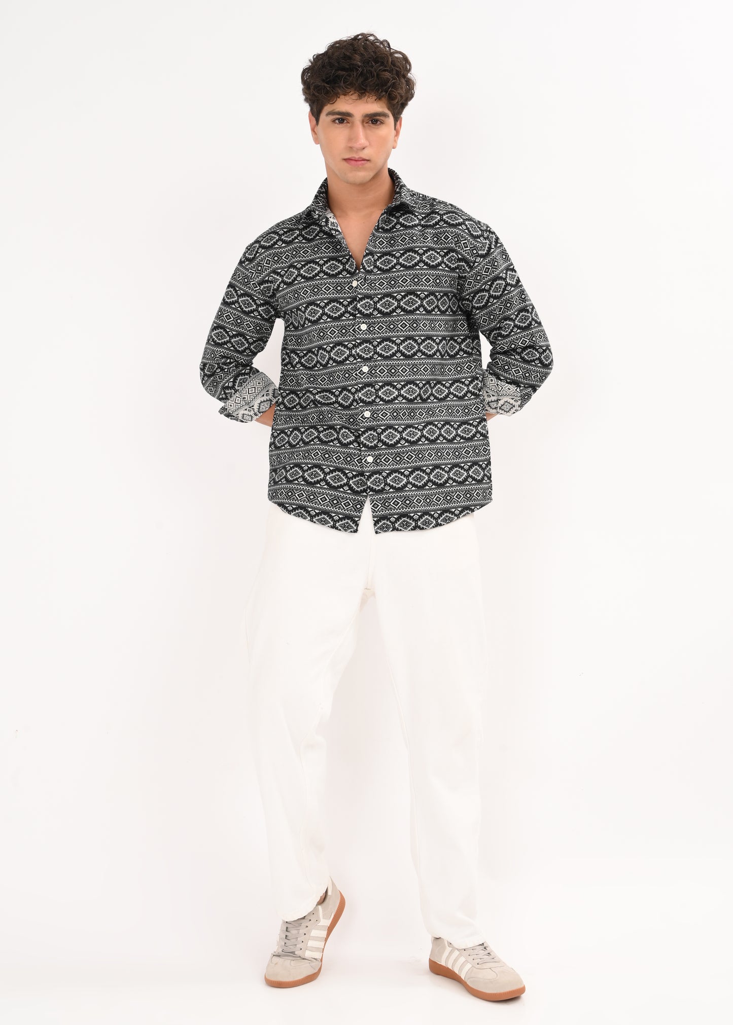 Textured Jacquard Shirt Black