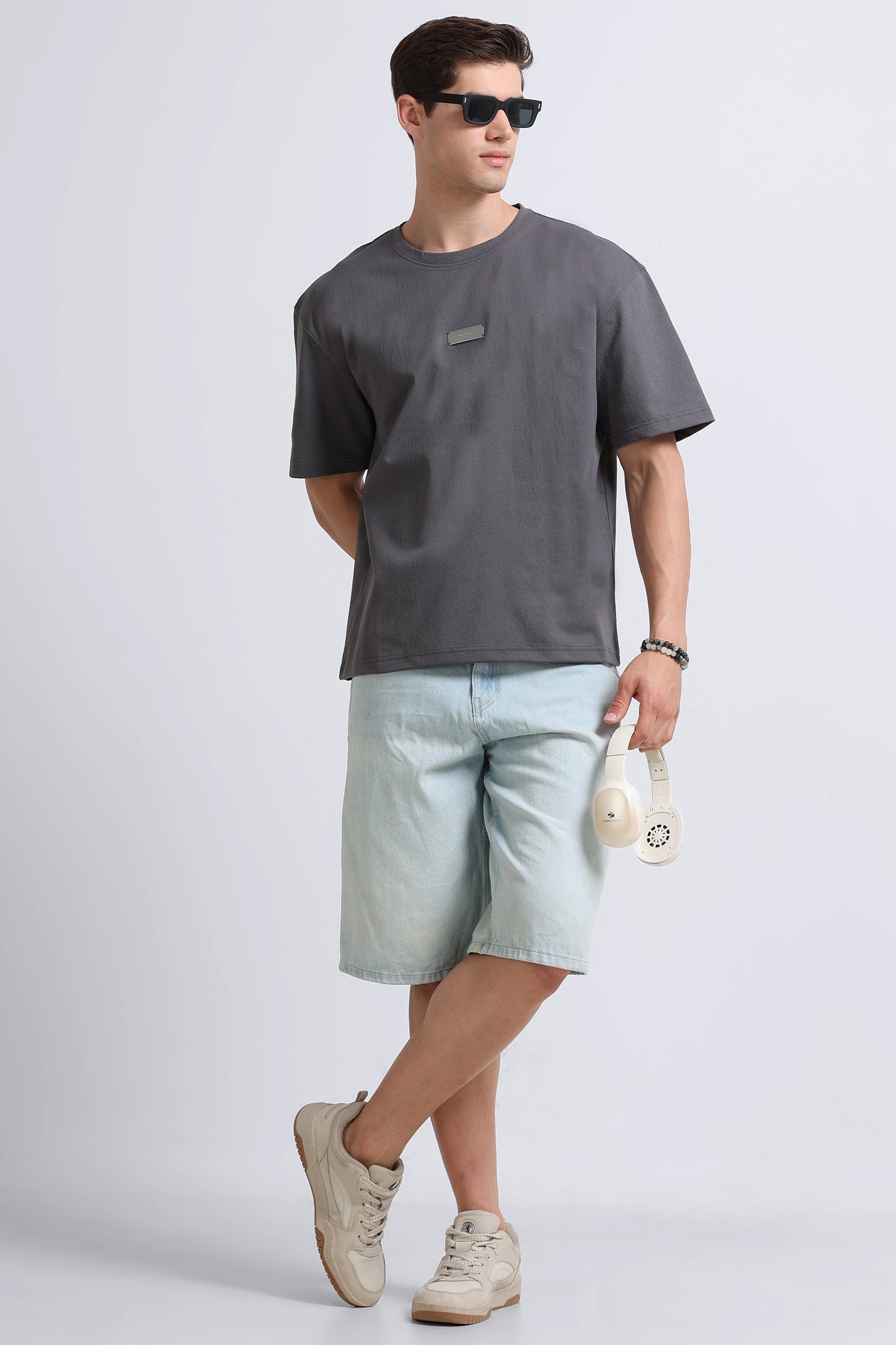 Essential Oversized Crew Neck T-Shirt Grey