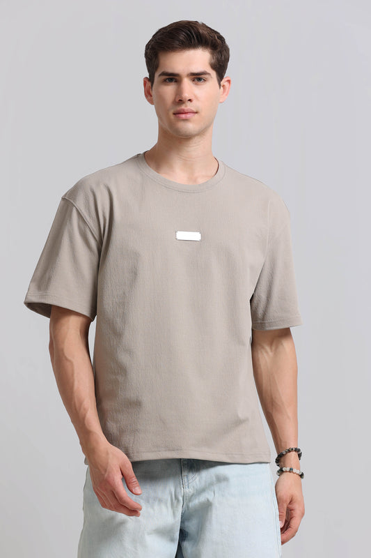 Essential Oversized Crew Neck T-Shirt Beige