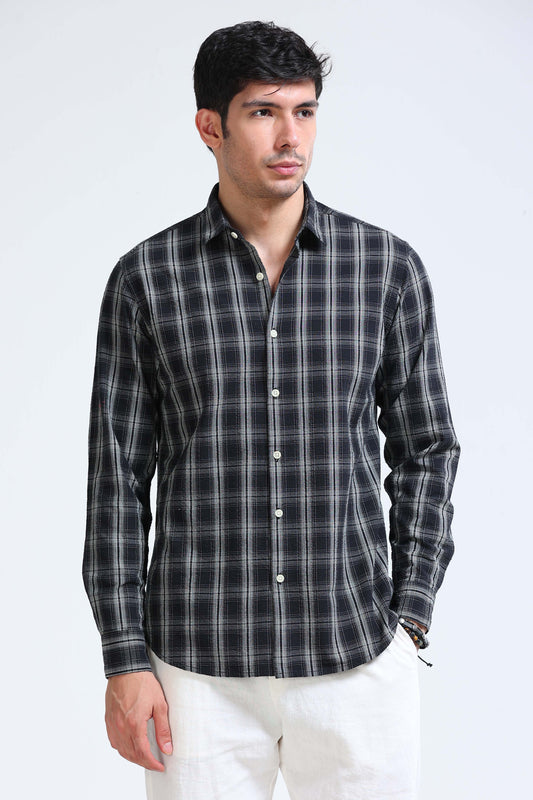 Black Checked Shirt - Slim Fit