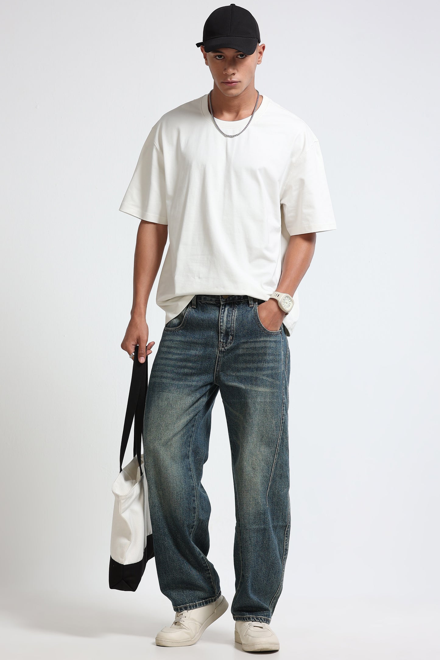 White Oversized Crew Neck T-Shirt