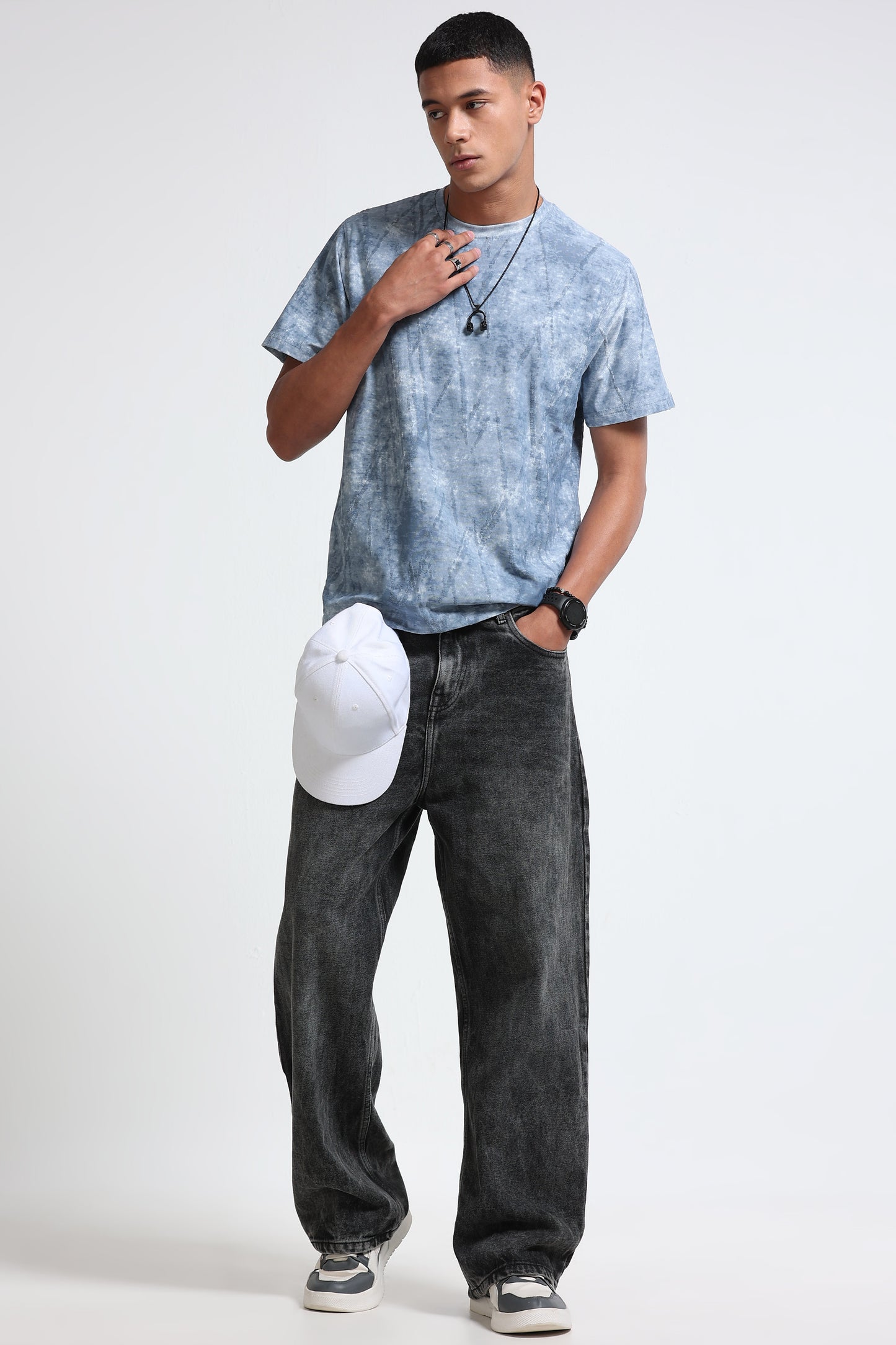 Casual Relaxed Fit Lt Blue T-Shirt