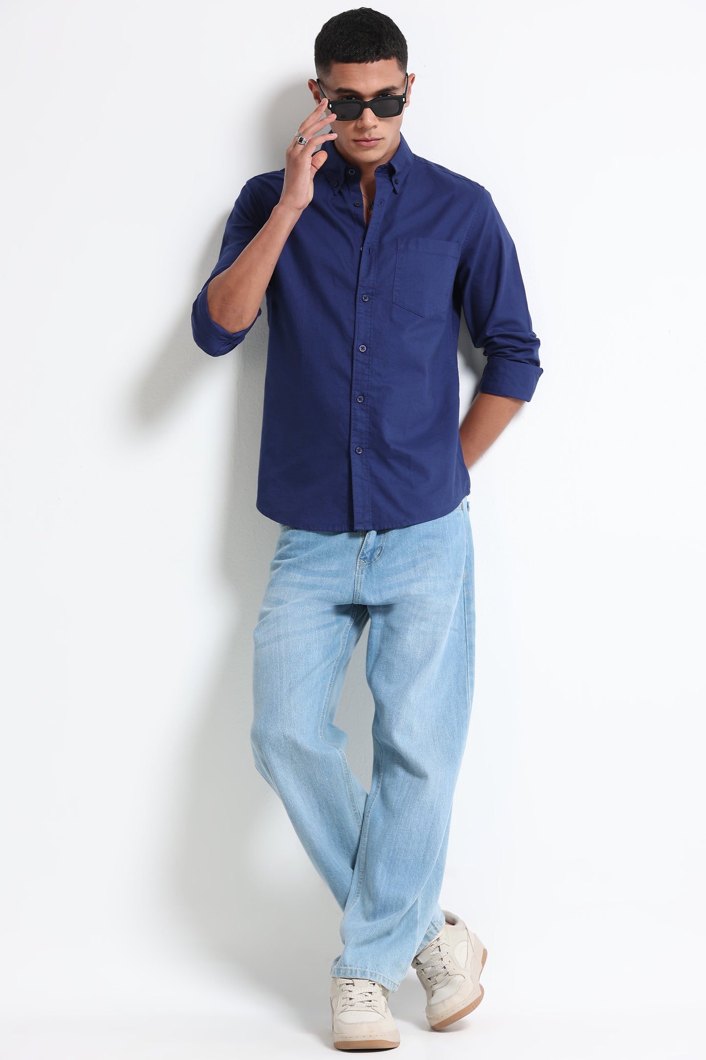 Cotton Oxford Solid Shirt Royal Blue
