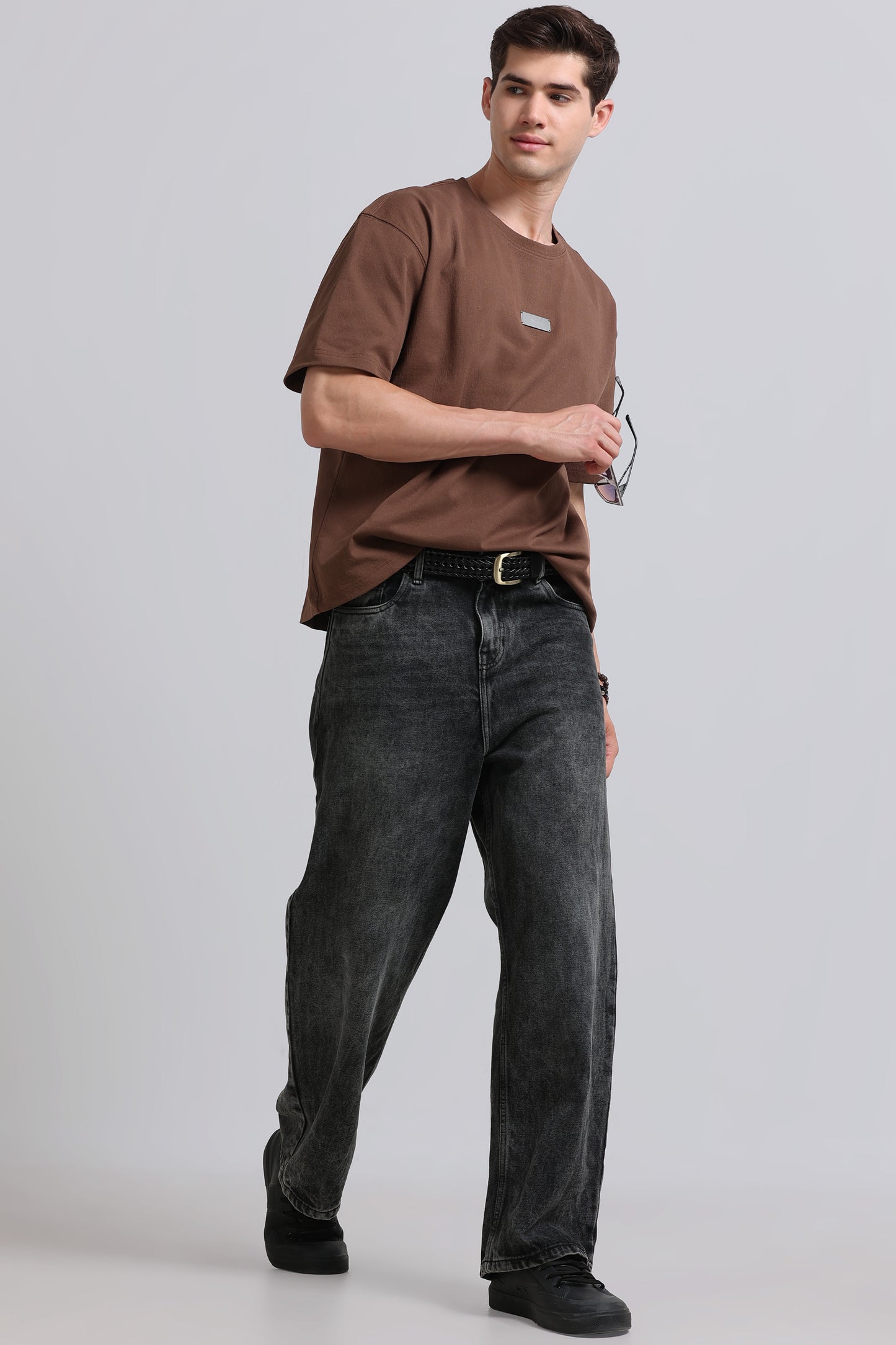 Essential Oversized Crew Neck T-Shirt Brown