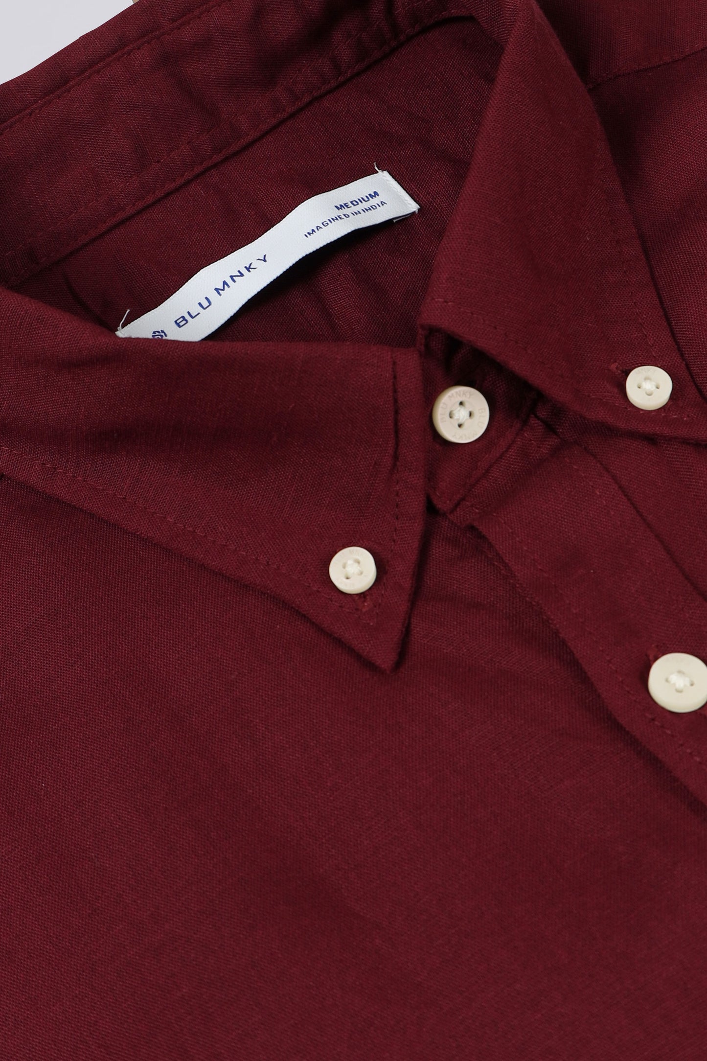 Viscose Linen Slim Fit Shirt Maroon
