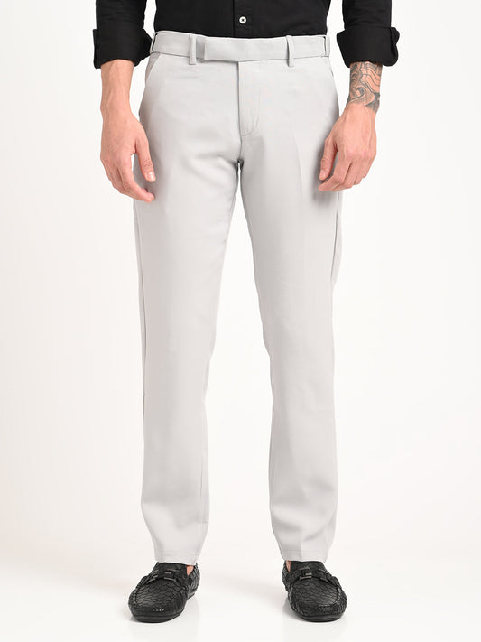 Textured Polyester Trousers Lt Grey