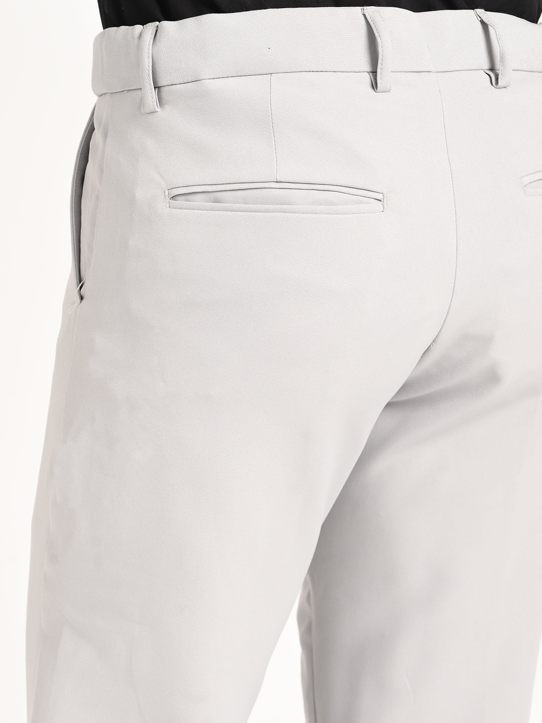 Textured Polyester Trousers Lt Grey