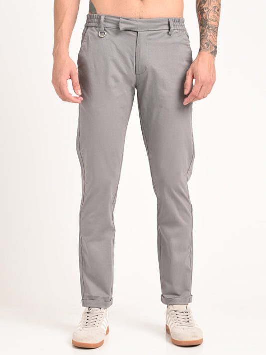 Stretch Trousers with Utility Pockets Grey