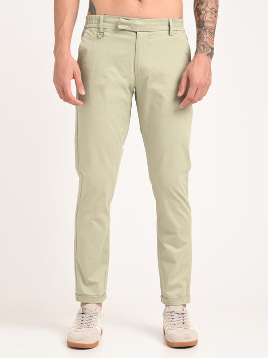 Stretch Trousers with Utility Pockets Lt green