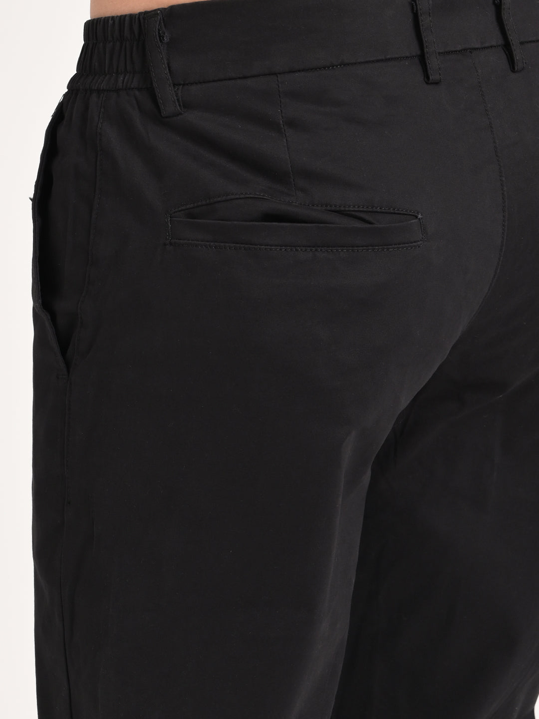 Stretch Trousers with Utility Pockets Black