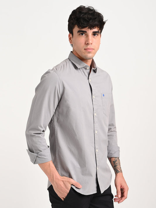 Grey Cotton Shirt for Men