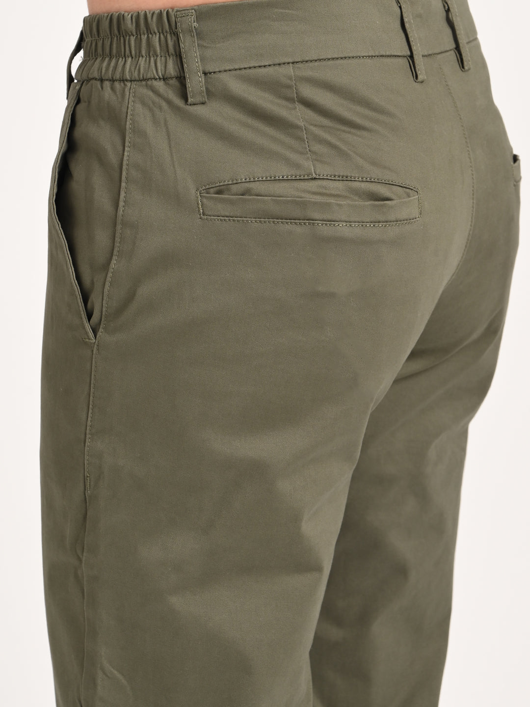 Stretch Trousers with Utility Pockets Green