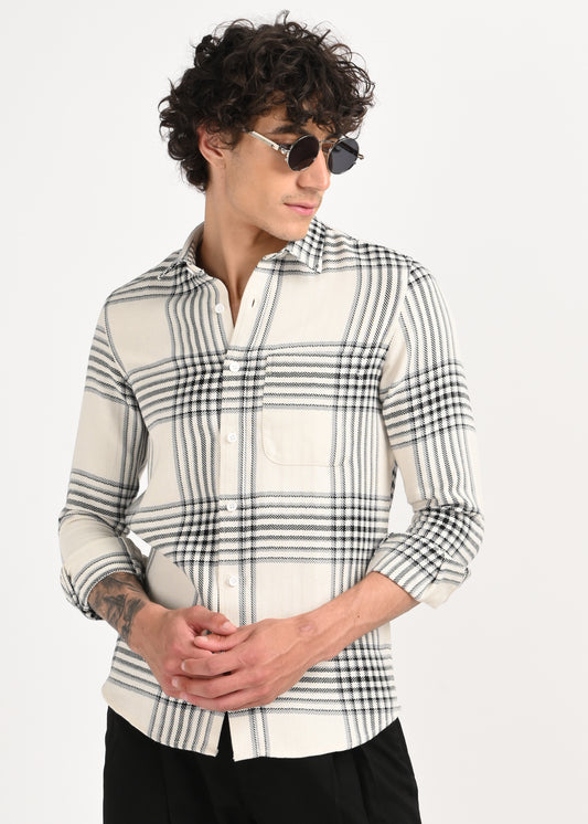 Classic Bold Check Shirt White