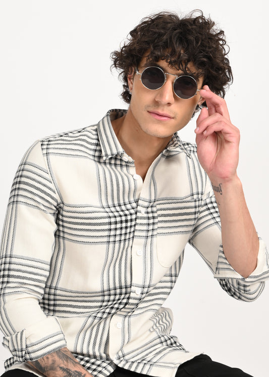 Classic Bold Check Shirt White