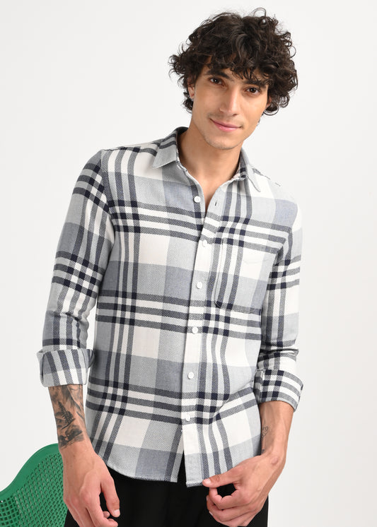 Classic Bold Check Shirt Lt Grey