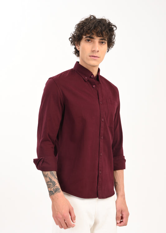 Everyday Essential Solid Shirt Maroon