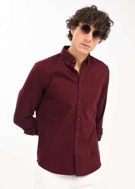 Everyday Essential Solid Shirt Maroon