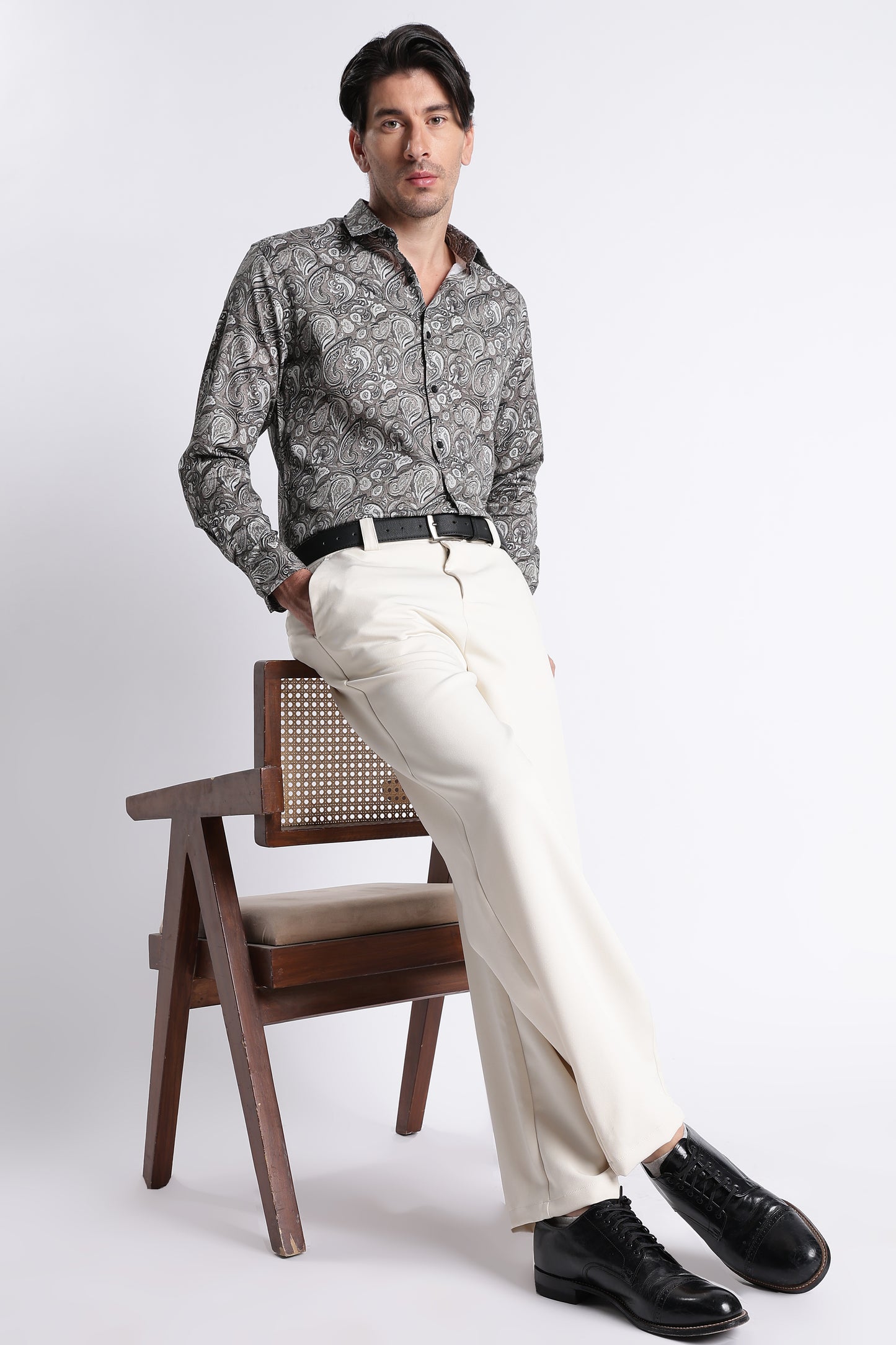 Floral Digital Print Shirt Olive