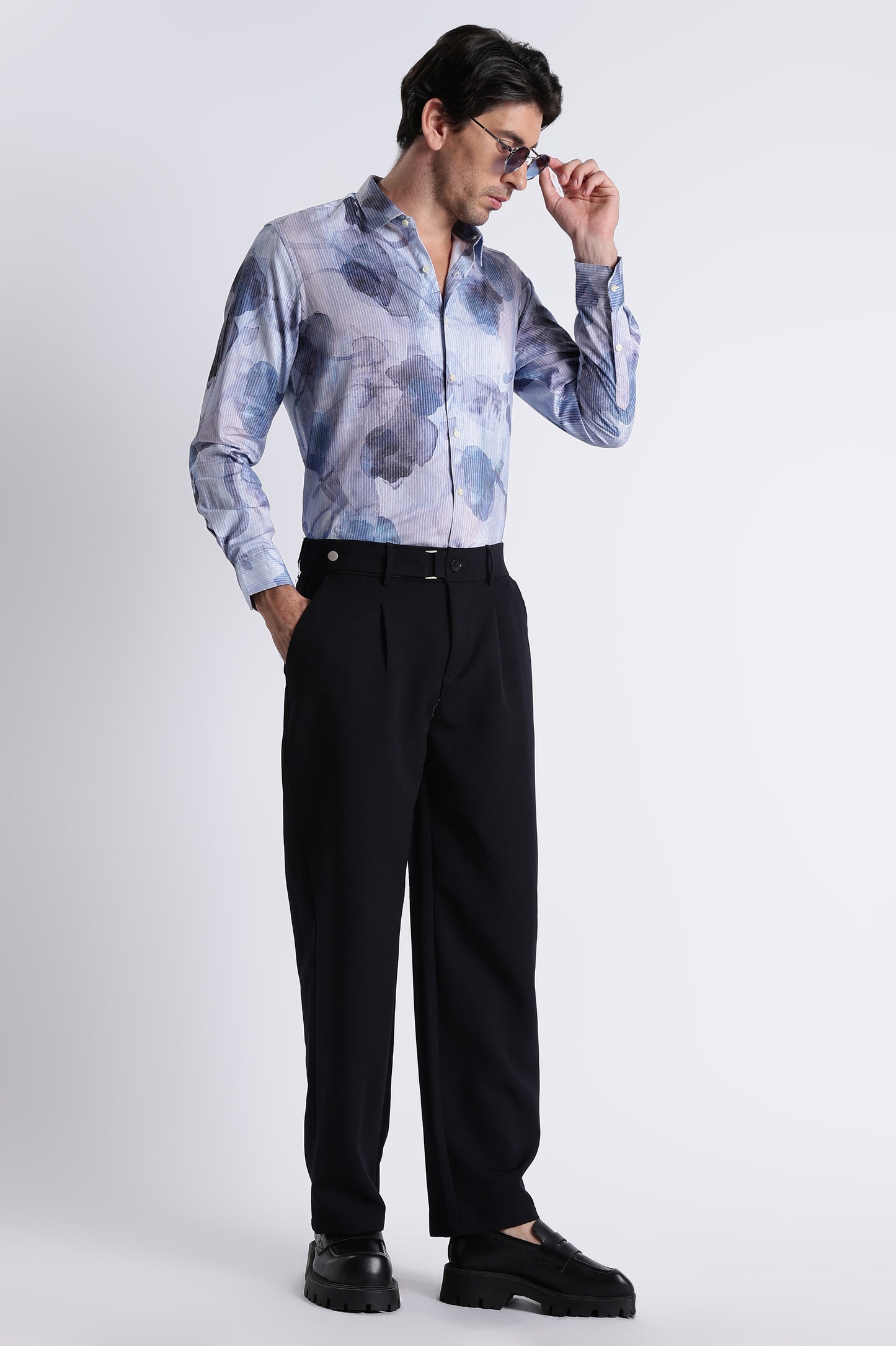 Floral Digital Print Shirt Multi Blue