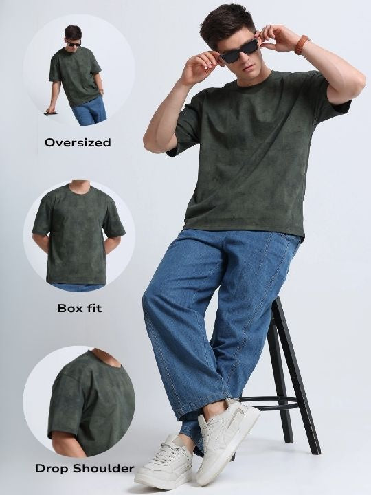 Boxy Fit Oversized Streetwear T-Shirt Green