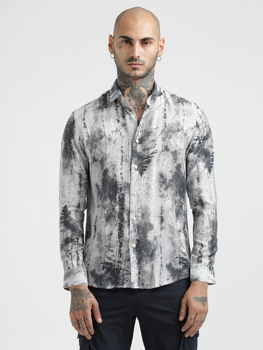 Slim Fit Nylon Shirt DK Grey