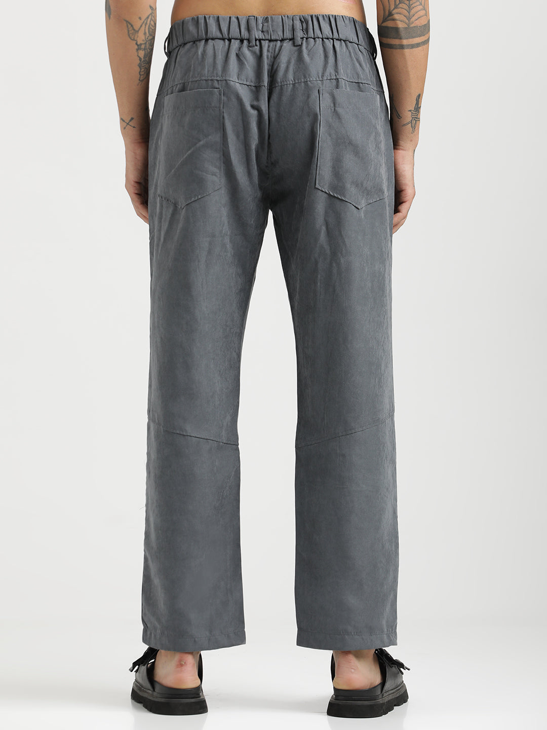 Velvet Cargo Trousers Grey