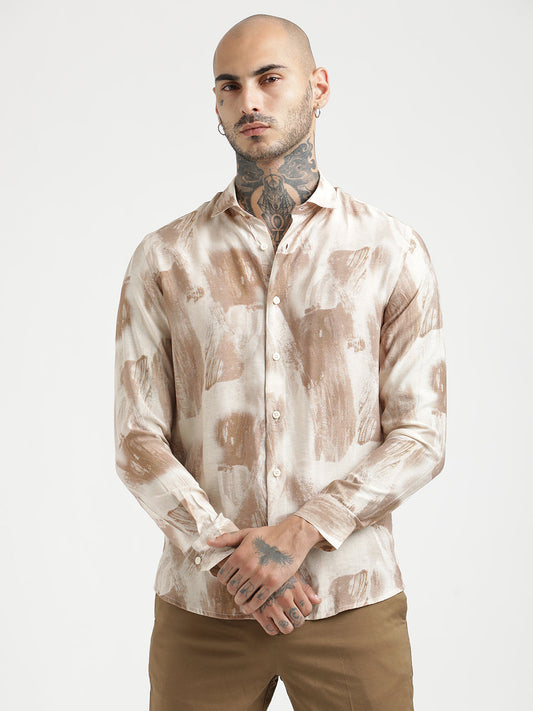 Slim Fit Nylon Shirt Cream