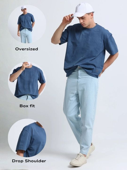 Relaxed Fit Oversized T-Shirt Navy Blue