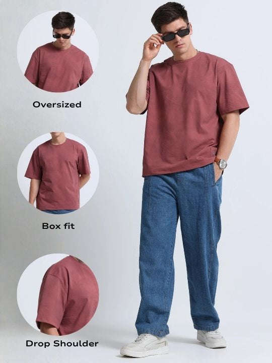 Relaxed Fit Oversized T-Shirt Dusty Pink