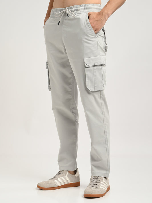 Cotton Cargo Trousers Off White