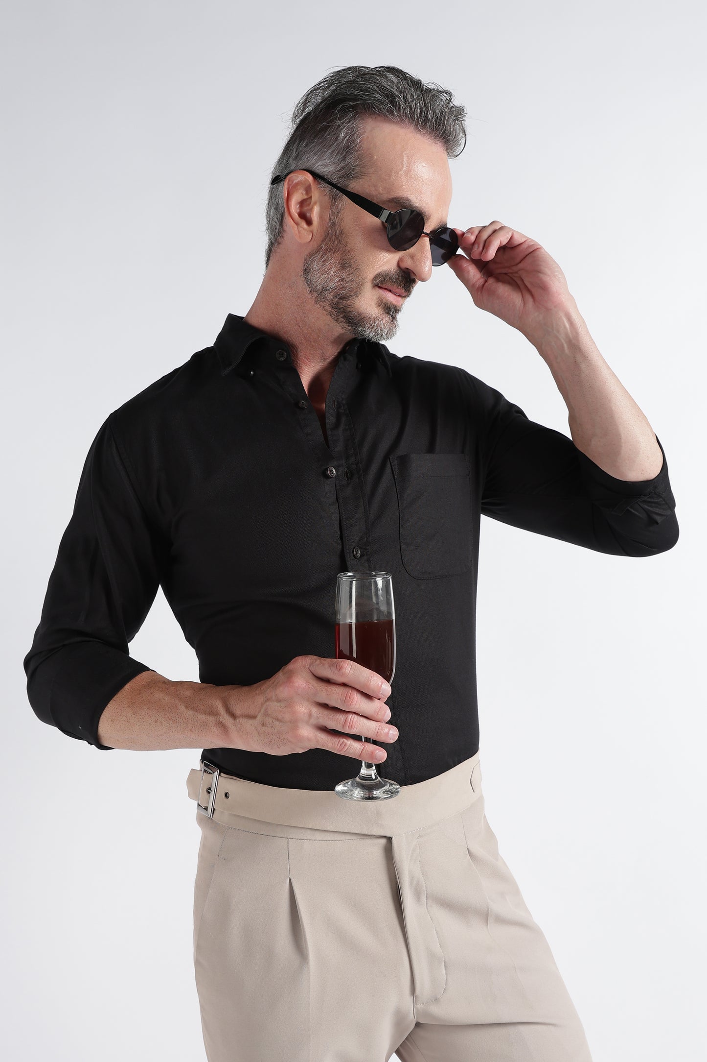 Black Solid Shirt - Slim Fit Casual