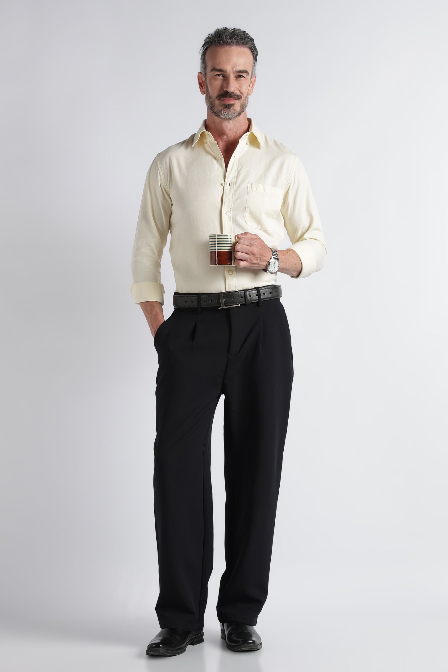 Yellow Solid Shirt - Slim Fit Casual