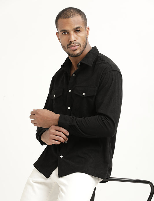Corduroy Overshirt Black