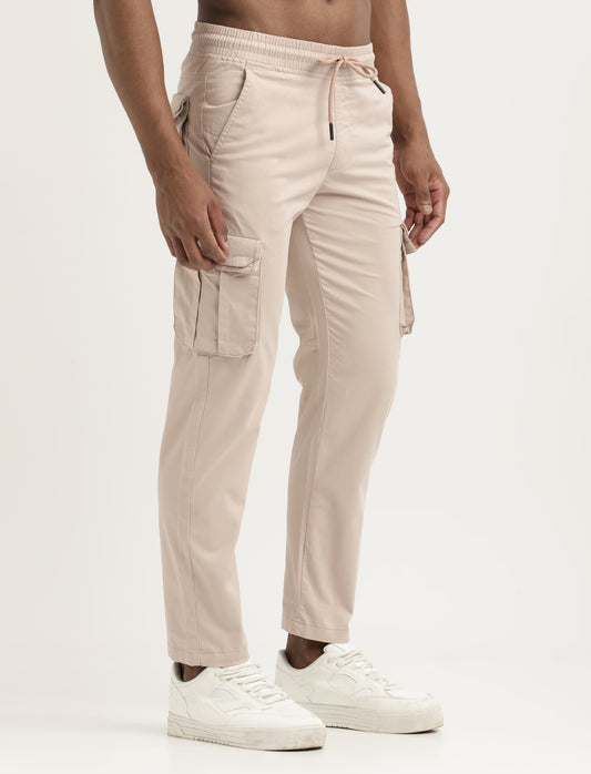 Cotton Cargo Trousers Pink