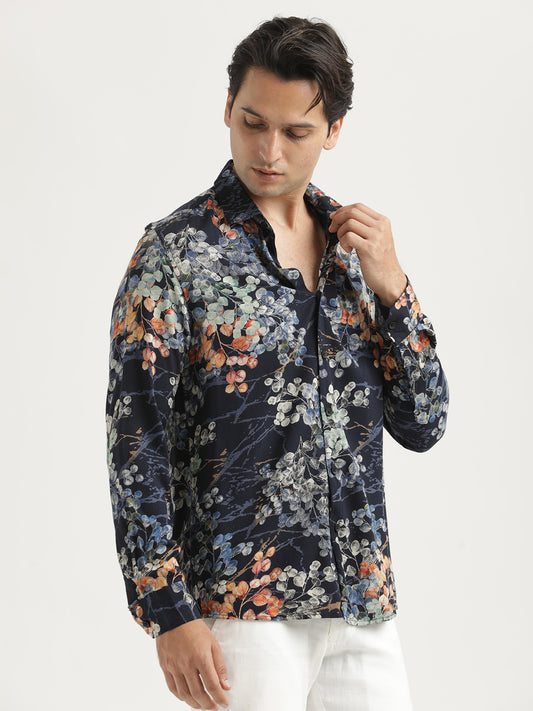 Printed Viscose Shirt Lt Blue