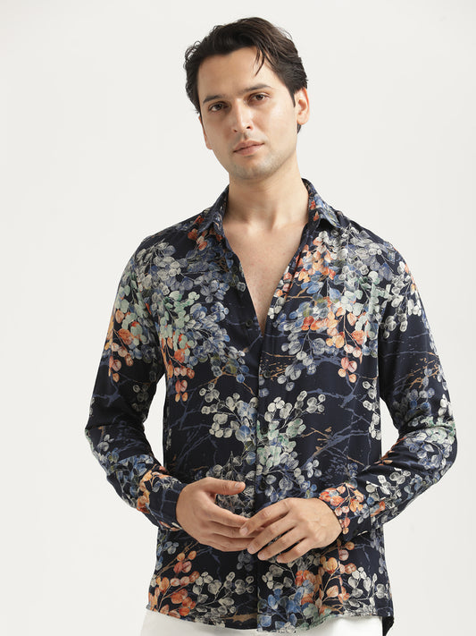 Printed Viscose Shirt Lt Blue