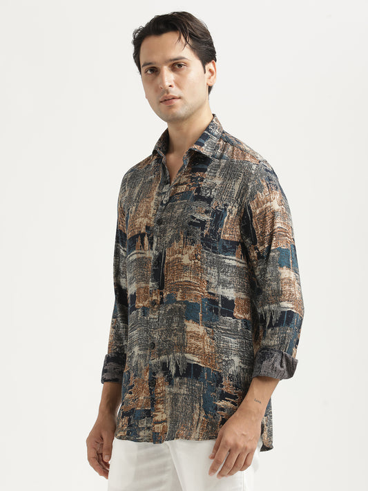 Printed Viscose Shirt Lt Grey