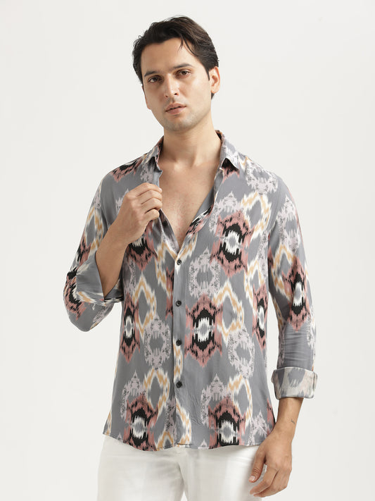 Printed Viscose Shirt Pink