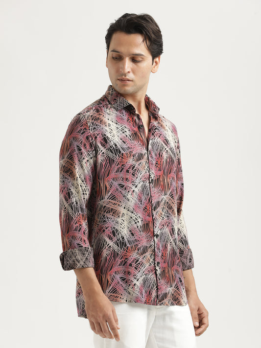 Printed Viscose Shirt Lavender
