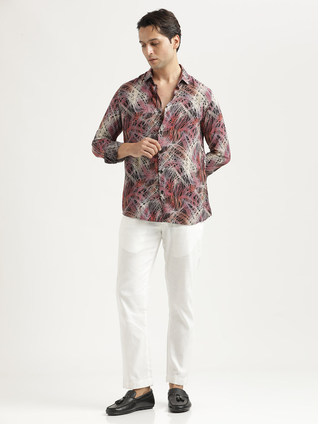 Printed Viscose Shirt Lavender